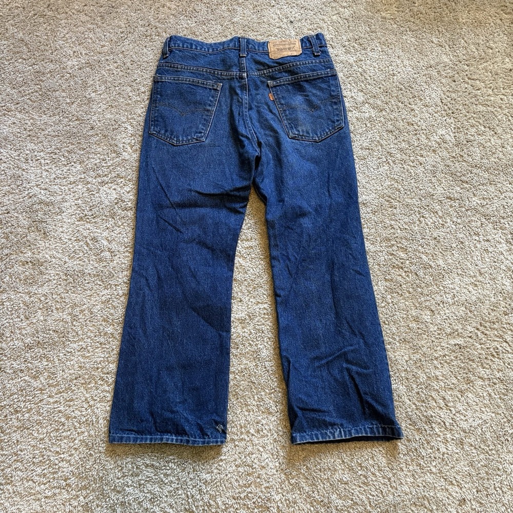 Vintage Levi's 20505-0217 Orange Tab Jeans 31x25 Made in USA Distressed Denim